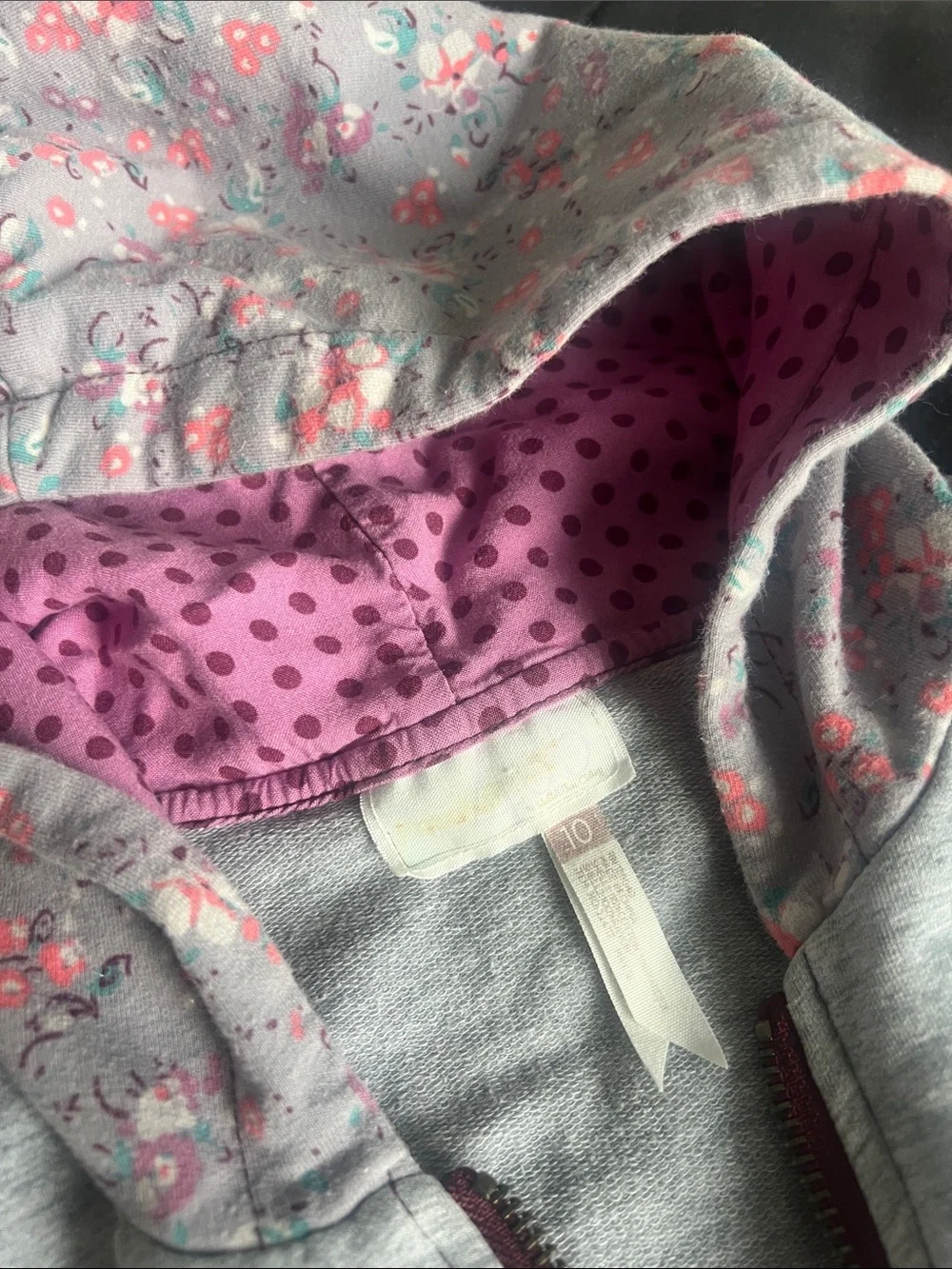 Matilda Jane (435) Girls' Light Gray Hooded Floral Jacket